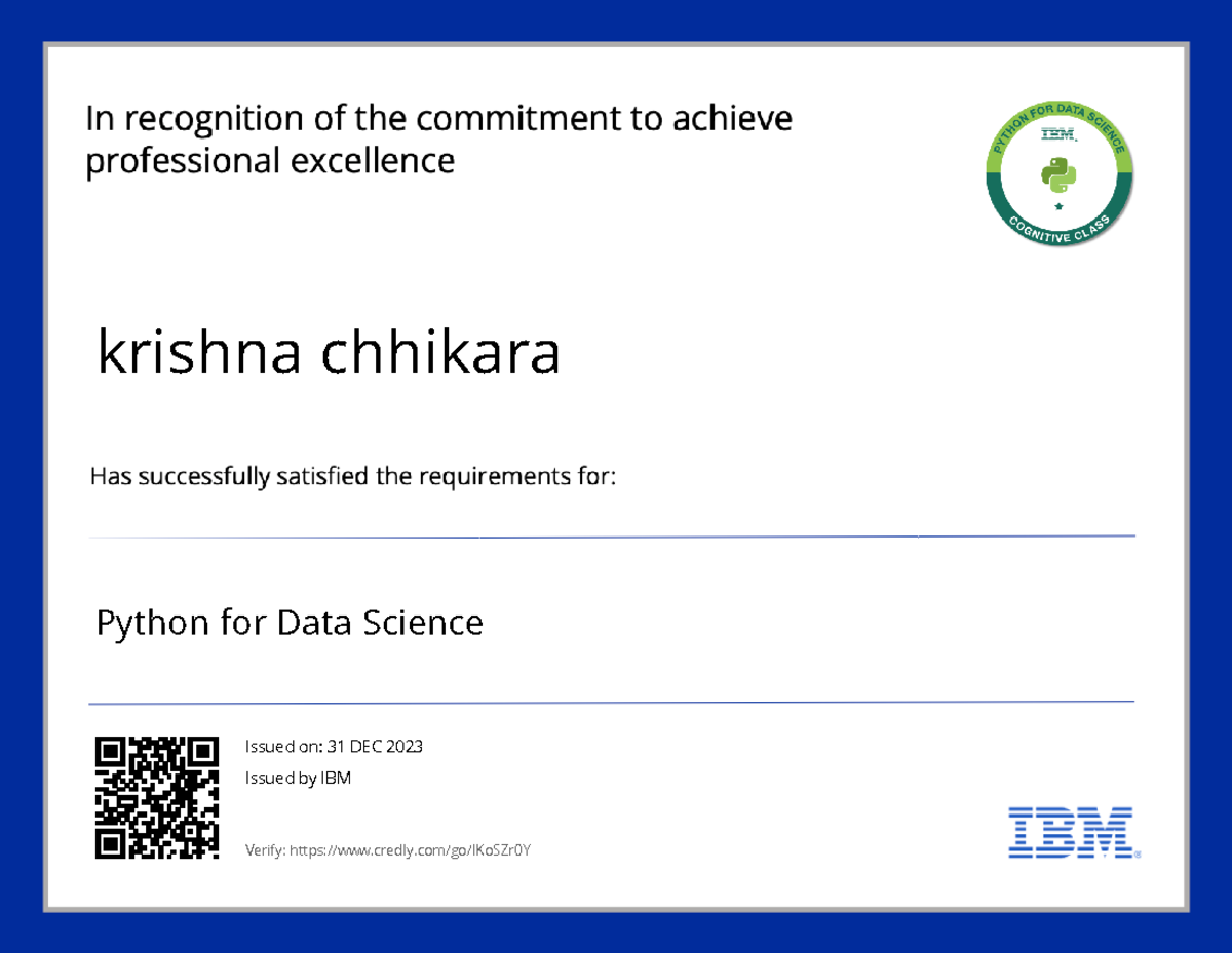 Python for Data Science Badge 20231231-29-976h7o - Bachelor of ...
