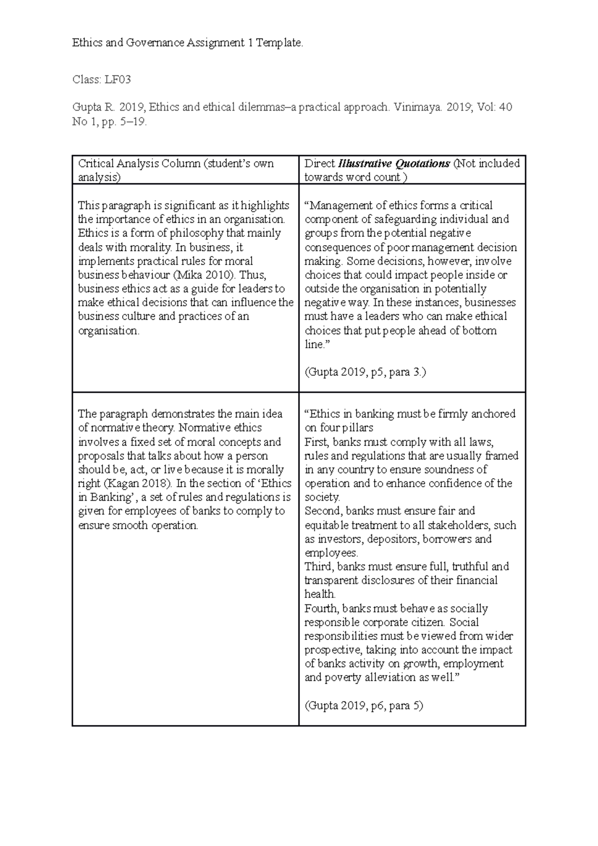 critical literature review on ethics