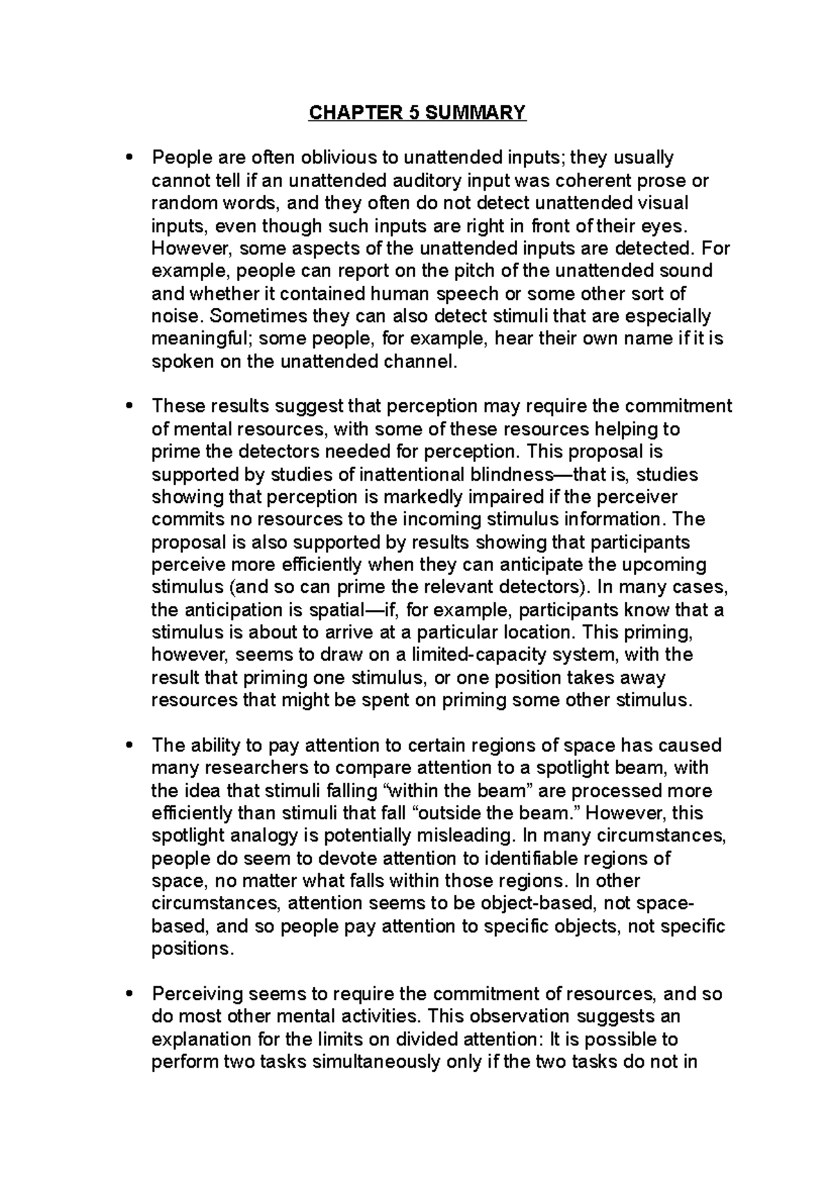 Psyc 206 Ch 5 Summary - Study Notes - Cognition: Exploring the Science ...