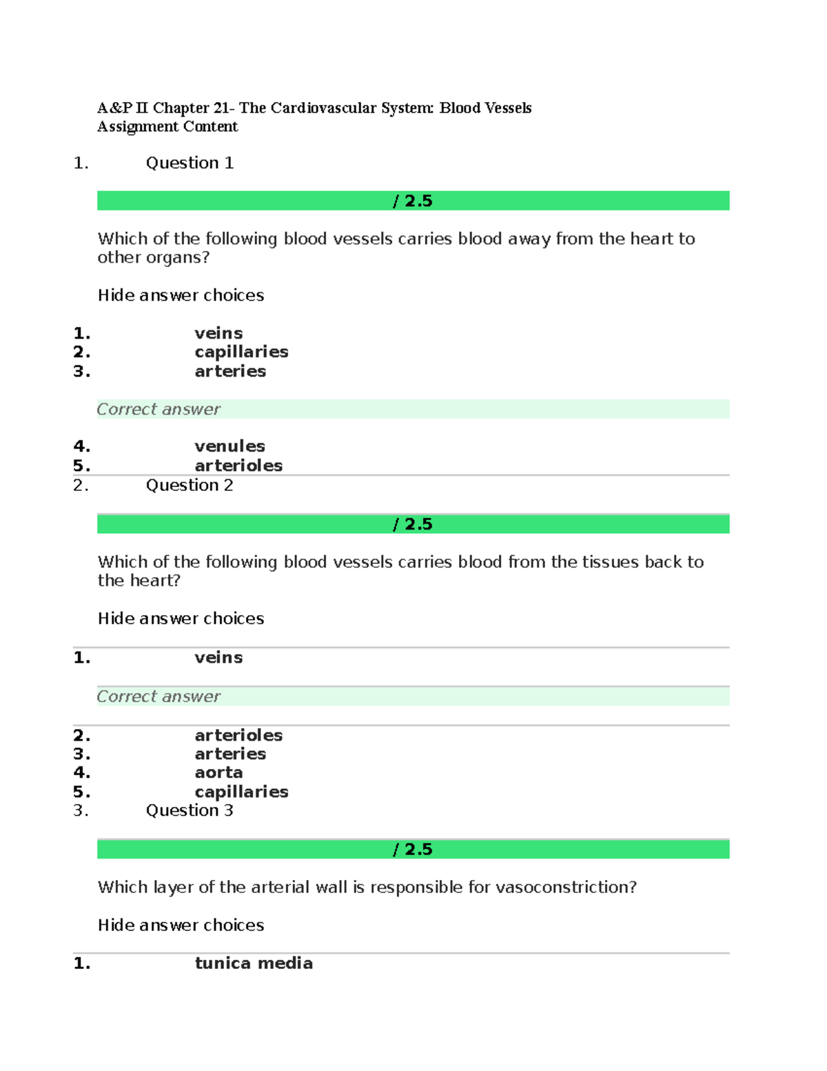 A&P II Chap 21- Blood - Anatomy And Physiology Weekly Cours Assignment ...