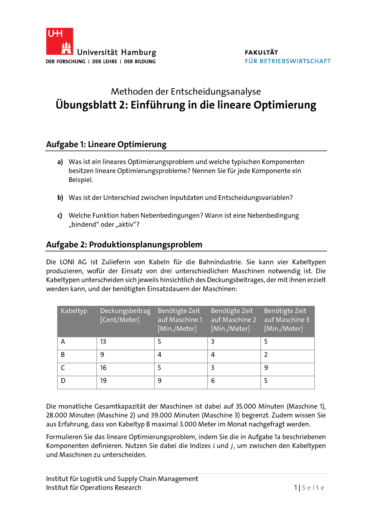 ـbungsblatt 2-1 - Practice Material - Institut Für Logistik Und Supply ...