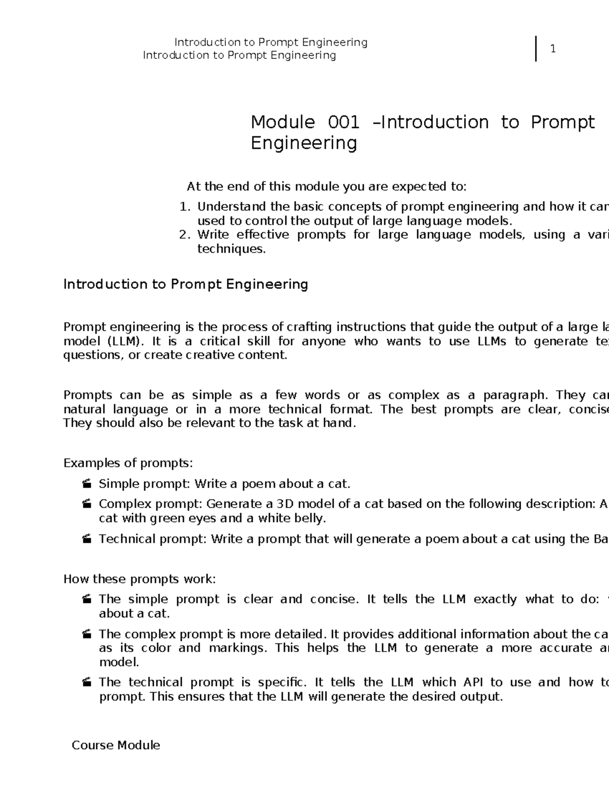 Prompt Engr Module 1 Goods Introduction To Prompt Engineering 1 Module 001 Introduction Prompt Engr Module 1 Goods Introduction To Prompt Engineering 1 Module 001 Introduction