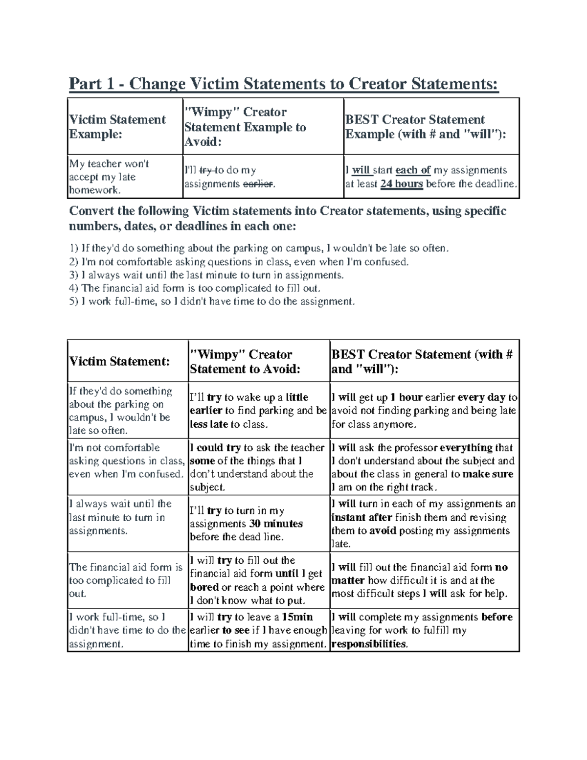 M03 Project A, Chapters 2, 3 Part 1 Change Victim Statements to