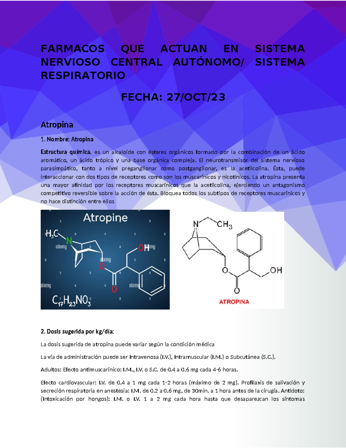 Farma Cos EN SNC Y Respiratorio - FARMACOS QUE ACTUAN EN SISTEMA ...