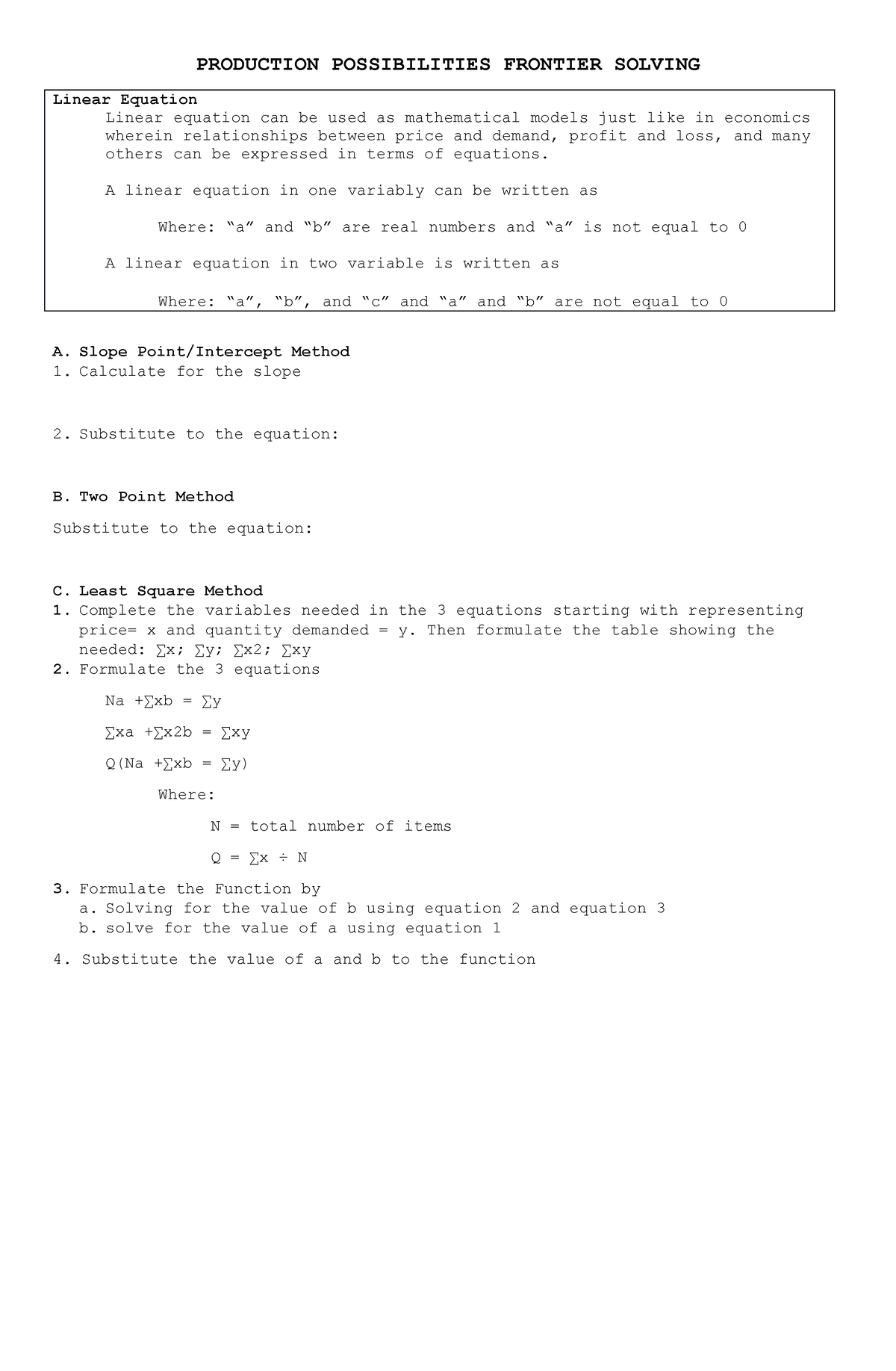 Production Possibilities Frontier Practice Answer Key – Demystifying Economics Through Practical Examples