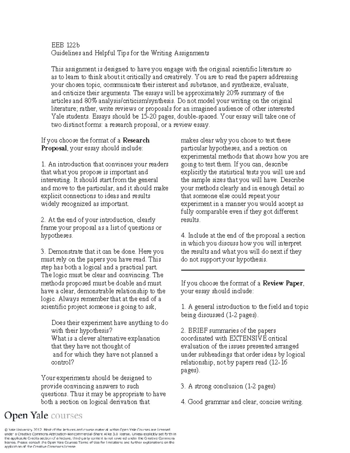 Tutorial work: Guidelines and helpful tips for the writing assignments ...