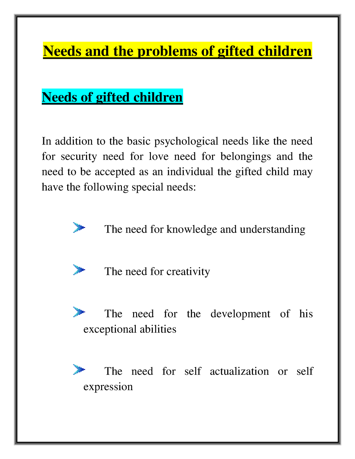 case study of gifted child