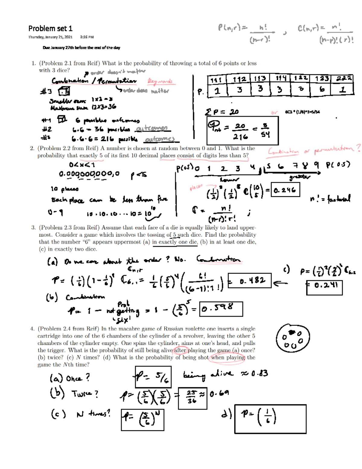 Problem SET 1 Solution - PHYS 3331 - Studocu