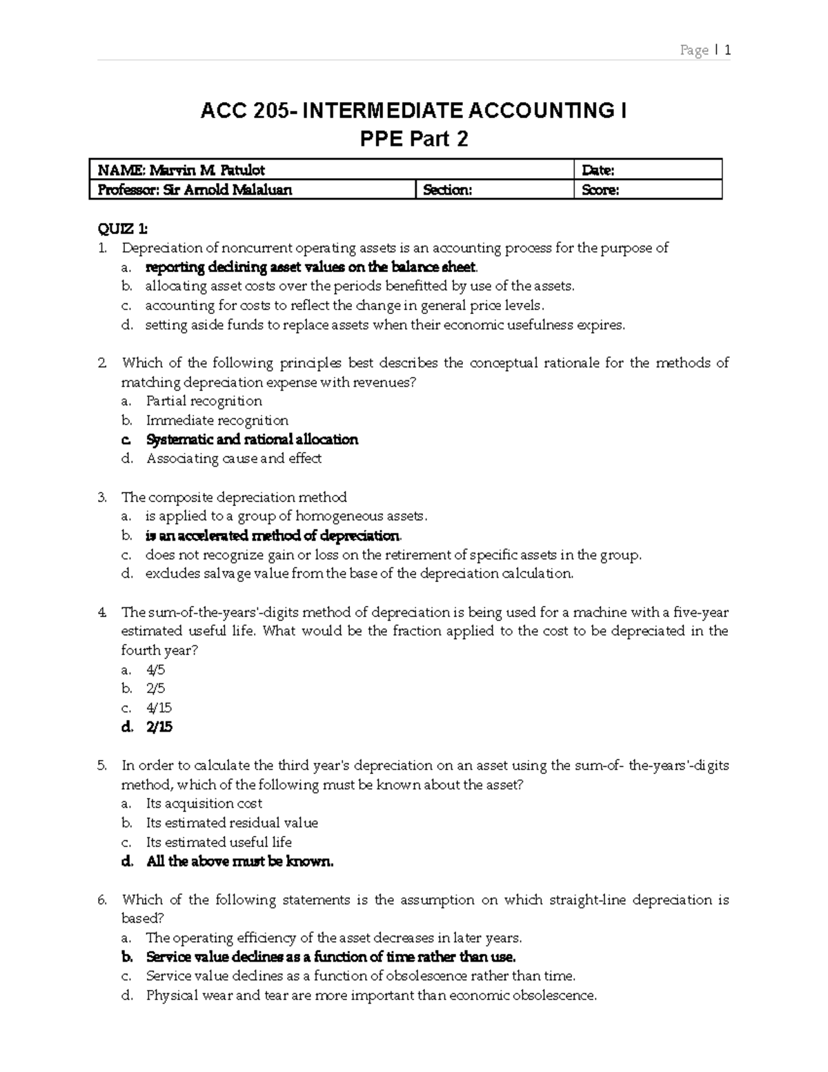 QUIZPPEPART2 accounting lectures that will help accounting