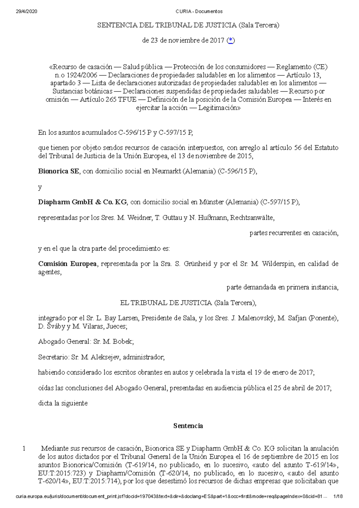 Sentencia - stc - SENTENCIA DEL TRIBUNAL DE JUSTICIA (Sala Tercera) de