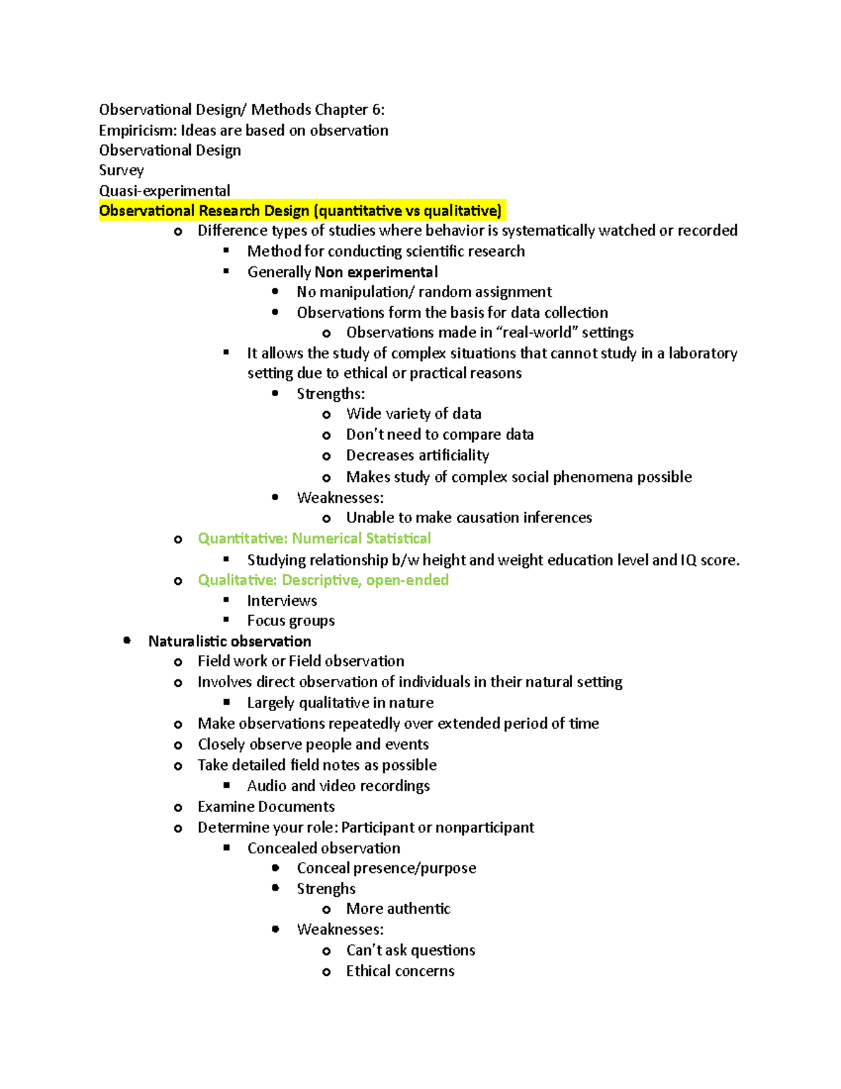 chapter 6 research methods observational design