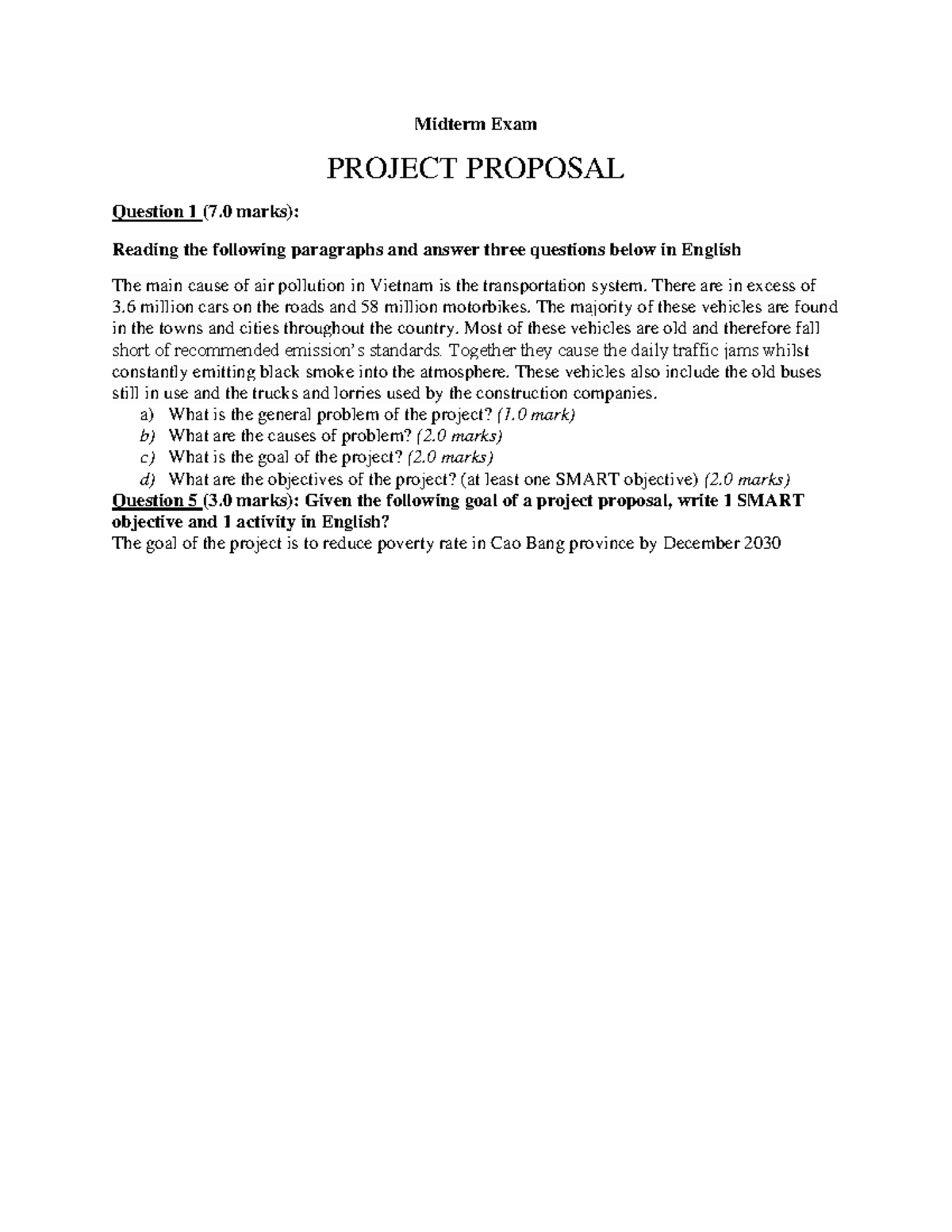 Midterm Exam Project Proposal 24 Feb. 2022 - Midterm Exam PROJECT ...