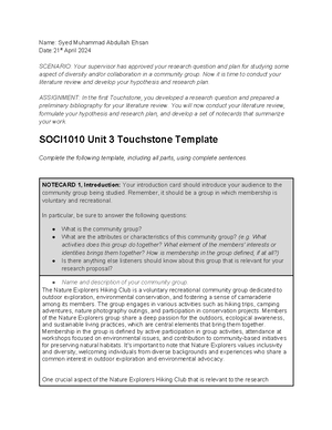 Critical Thinking Touchstone 4 Template - Critical Thinking – Final ...