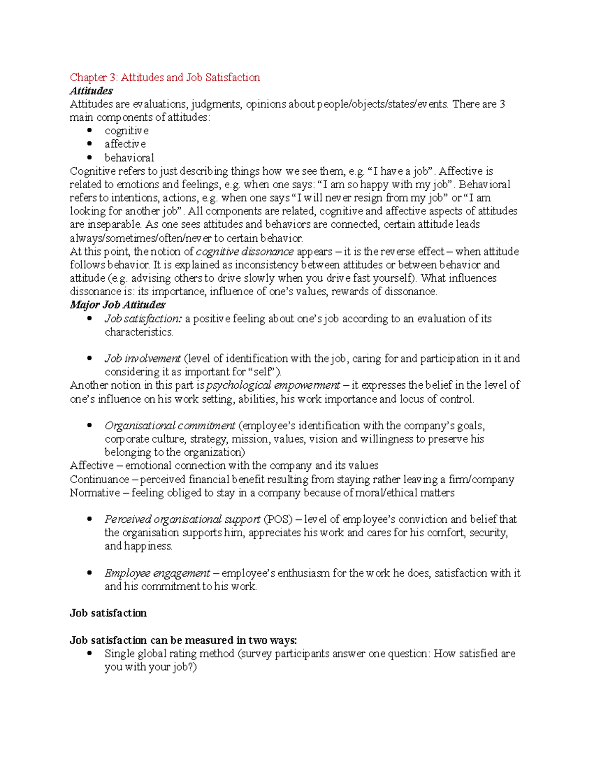 D OB3Attitudes and Job Satisfaction - Chapter 3: Attitudes and Job ...