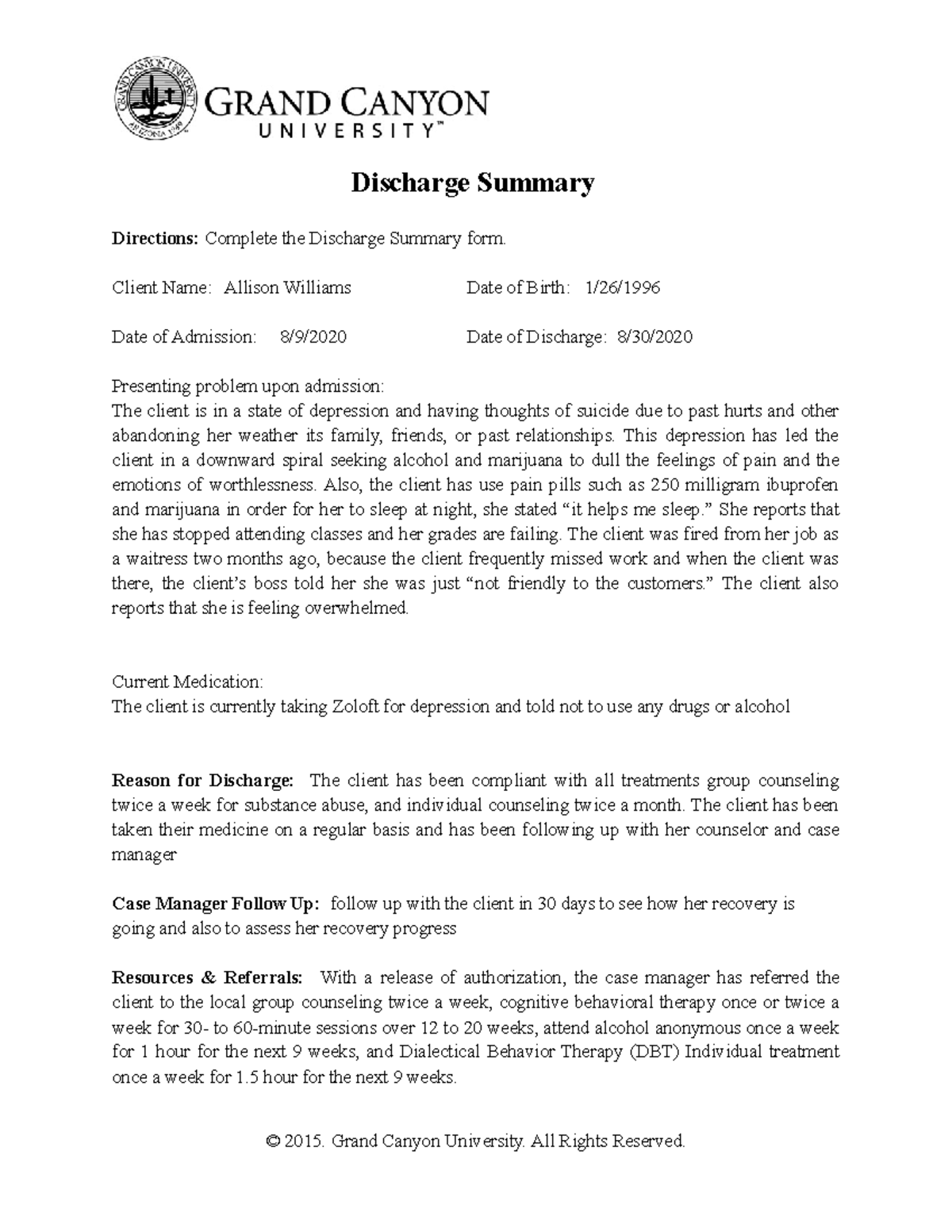 discharge-summary-case-study-discharge-summary-directions-complete