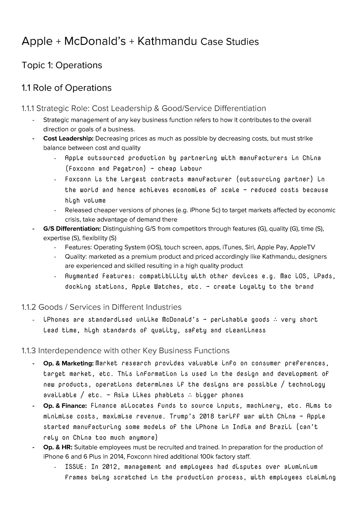 mcdonald's business studies case study hsc