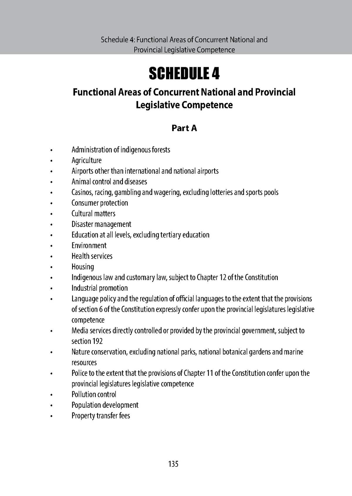 SAConstitution web eng s04 135 SCHEDULE 4 Functional Areas of