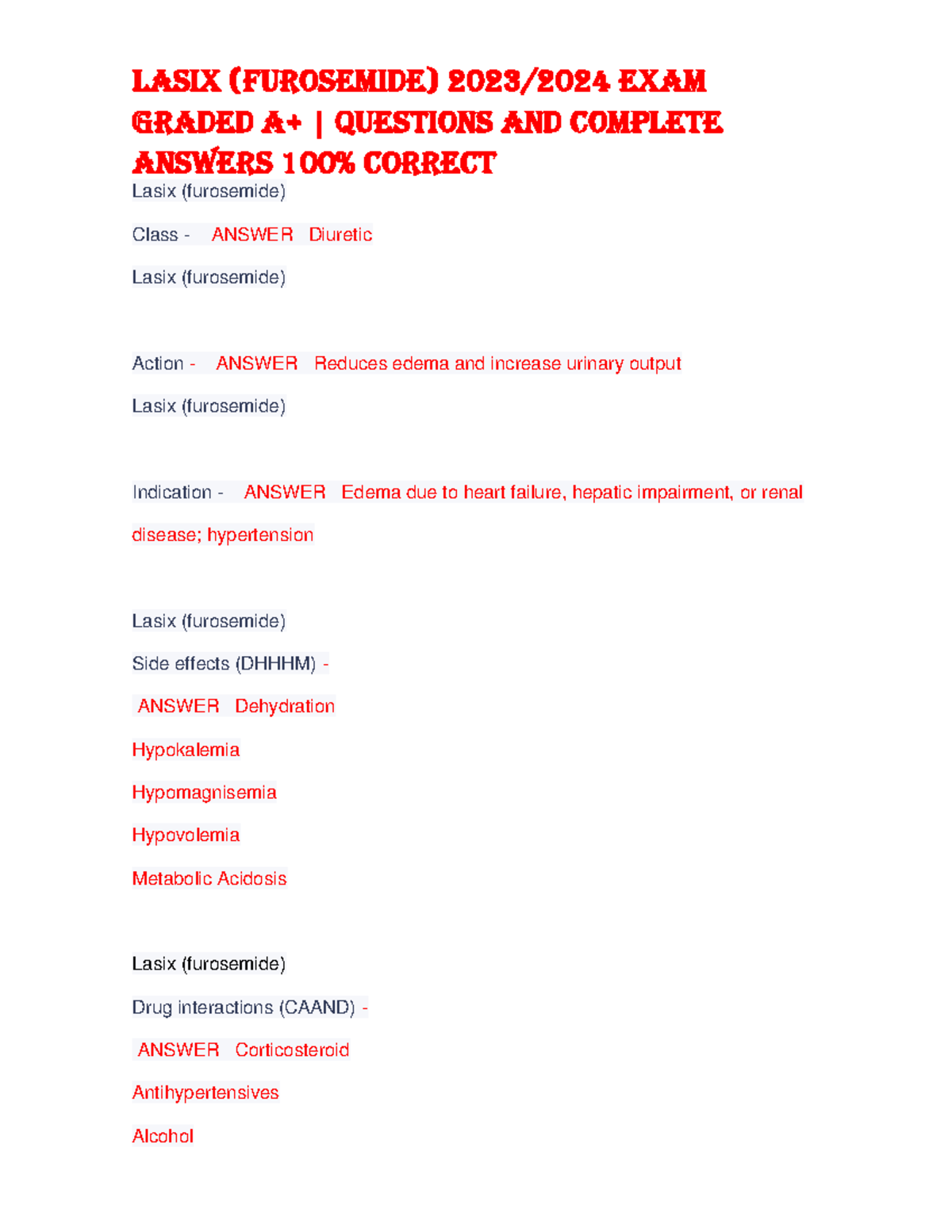 Lasix Furosemide 2023 2024 Exam Graded A Studocu   Thumb 1200 1553 