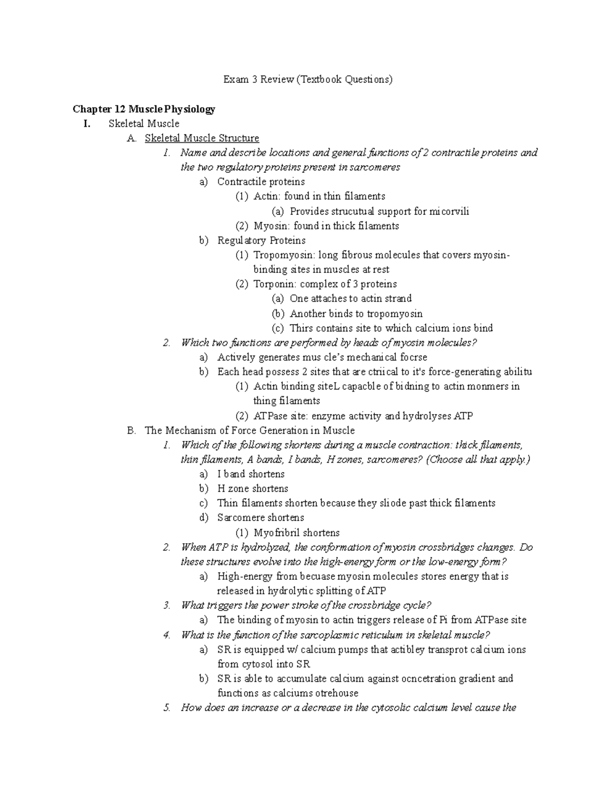 Exam 3 Study Guide Review - Exam 3 Review (Textbook Questions) Chapter ...