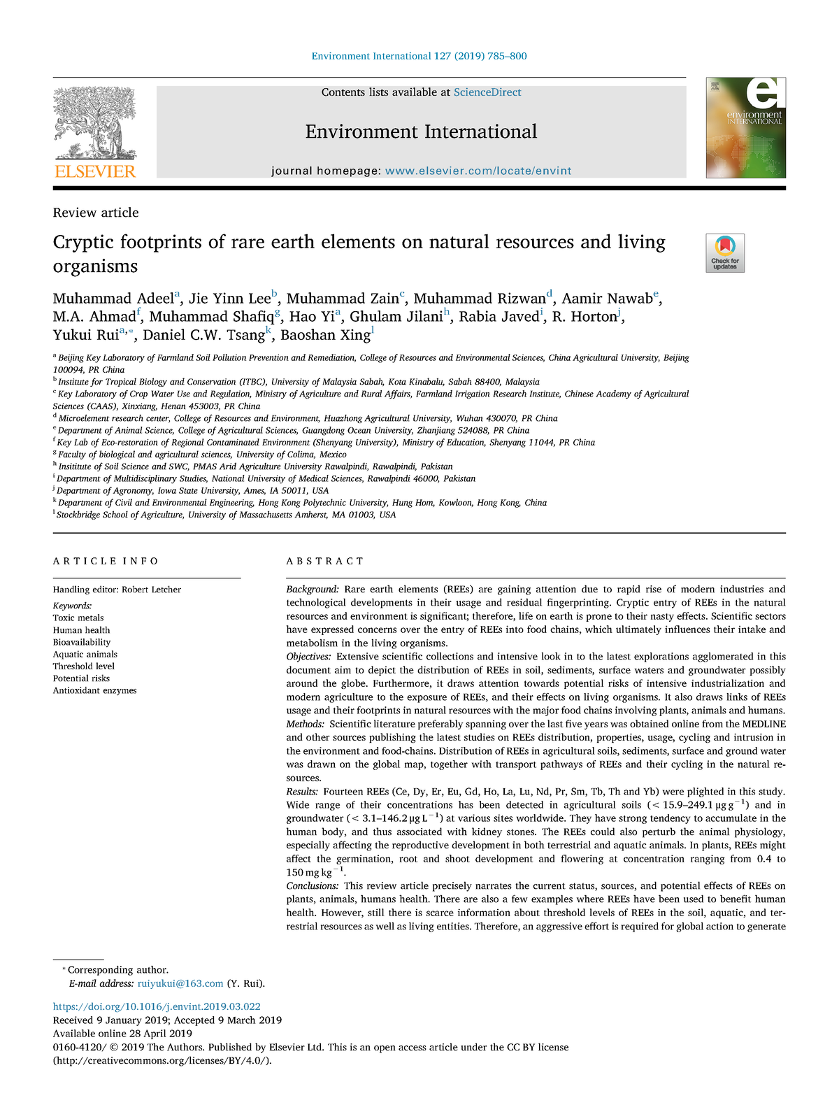 Cryptic footprints of rare earth - Contents lists available at ...