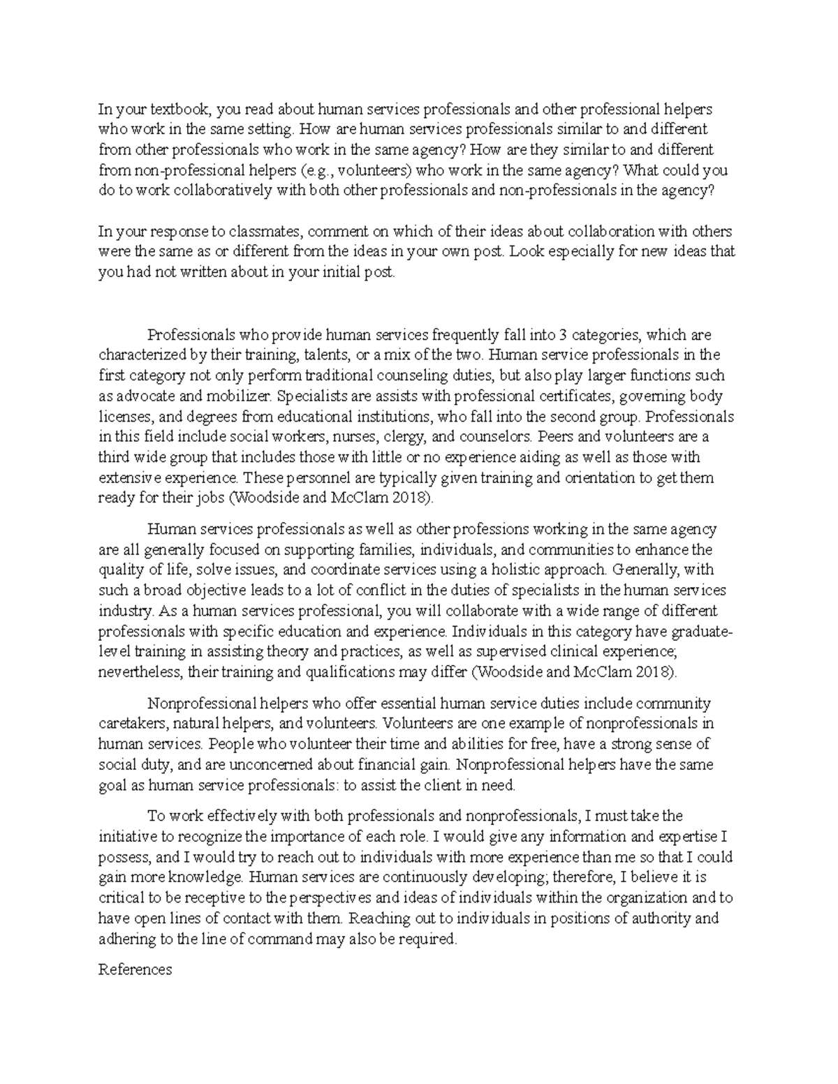 31 Discussion Human Services Professionals and Other Helping