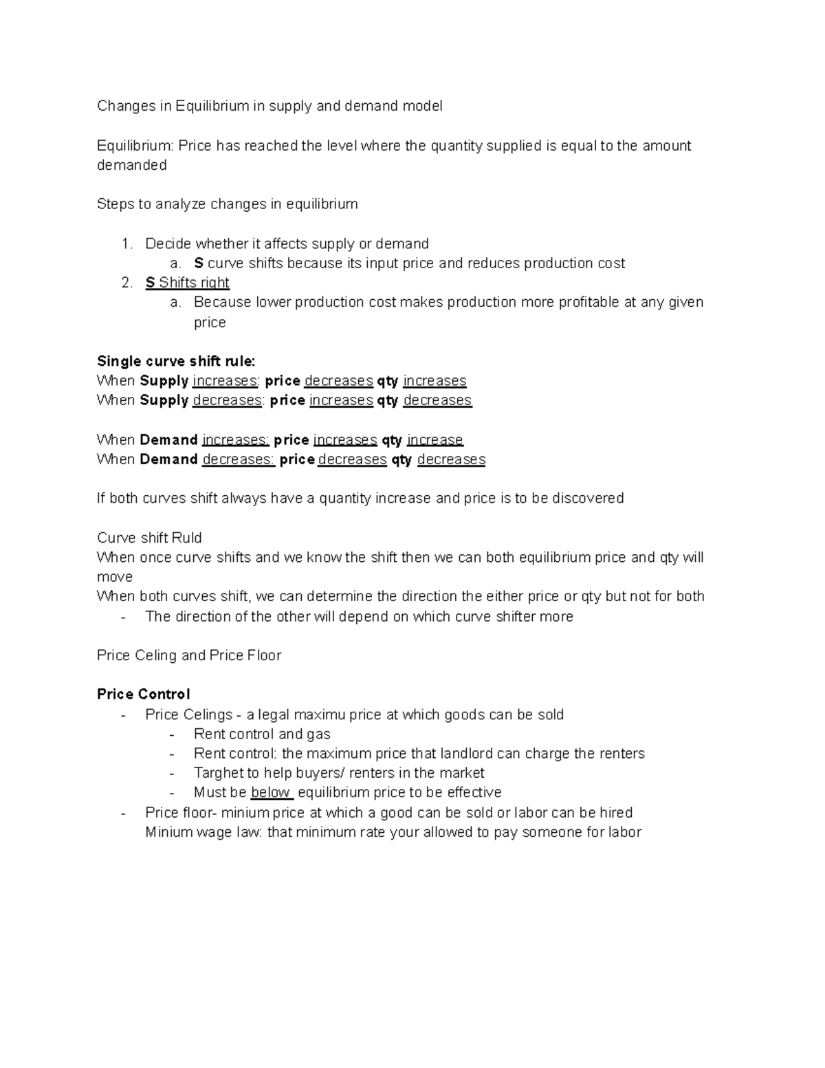 Changes in Equilibrium - Decide whether it affects supply or demand a ...