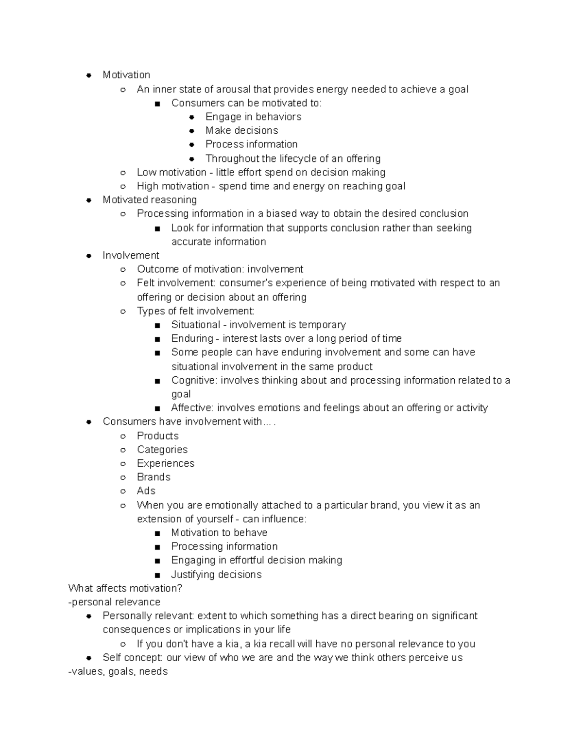 MAR 3503 Chapter 2 Day 2 - The following notes cover MAO (Motivation ...