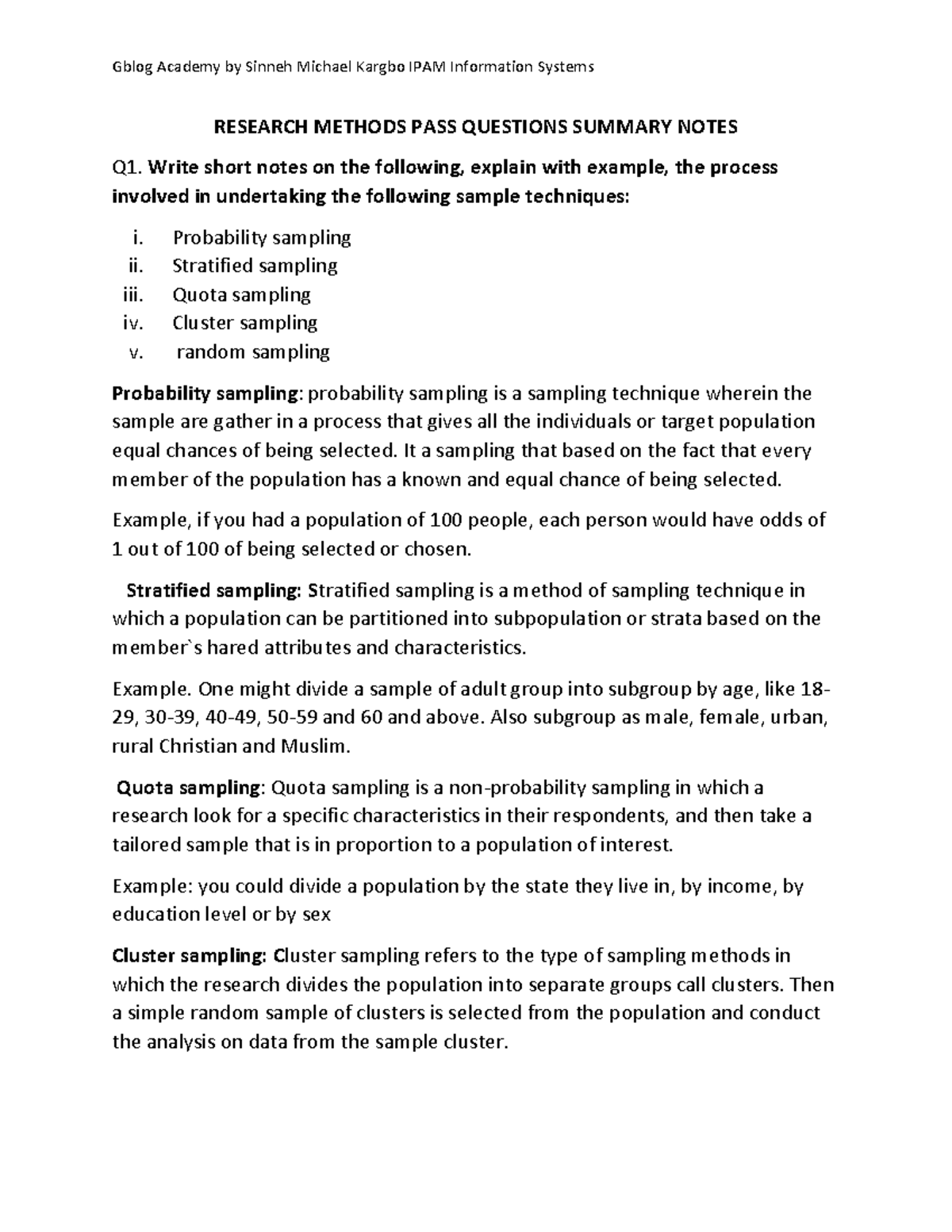 Research Methods pass Questions - RESEARCH METHODS PASS QUESTIONS ...