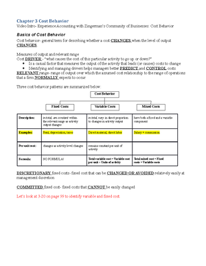 Chapter 2 Basic Managerial Accounting Concepts - Cost is the amount of ...