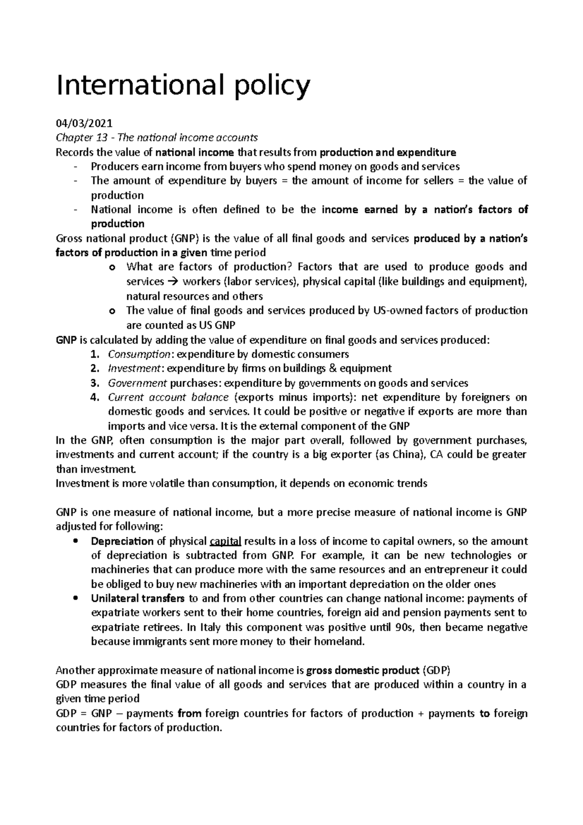 International economic policy International policy 04/03/ Chapter 13