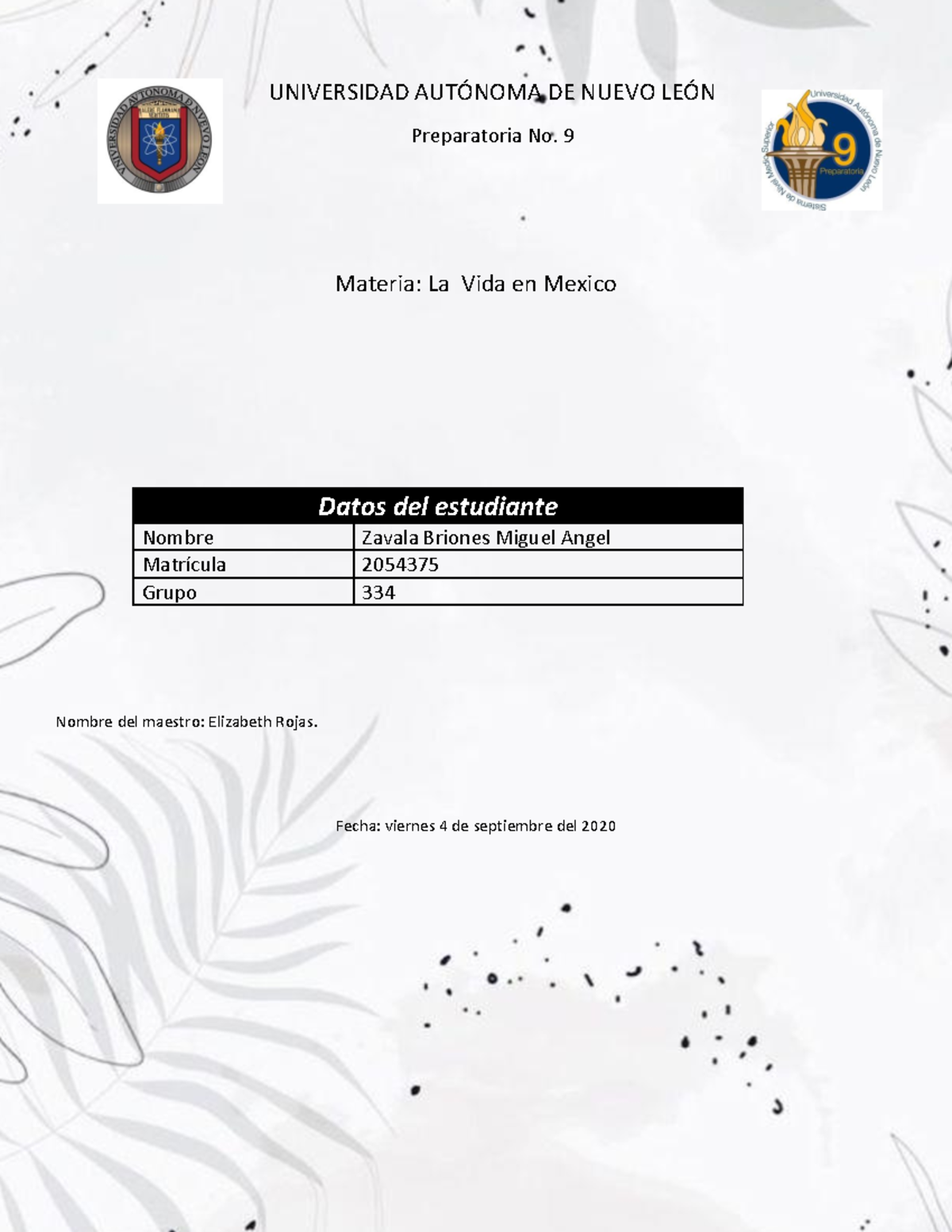 ACTIVIDAD REQUISITO ETAPA 2 - UNIVERSIDAD AUTÓNOMA DE NUEVO LEÓN ...