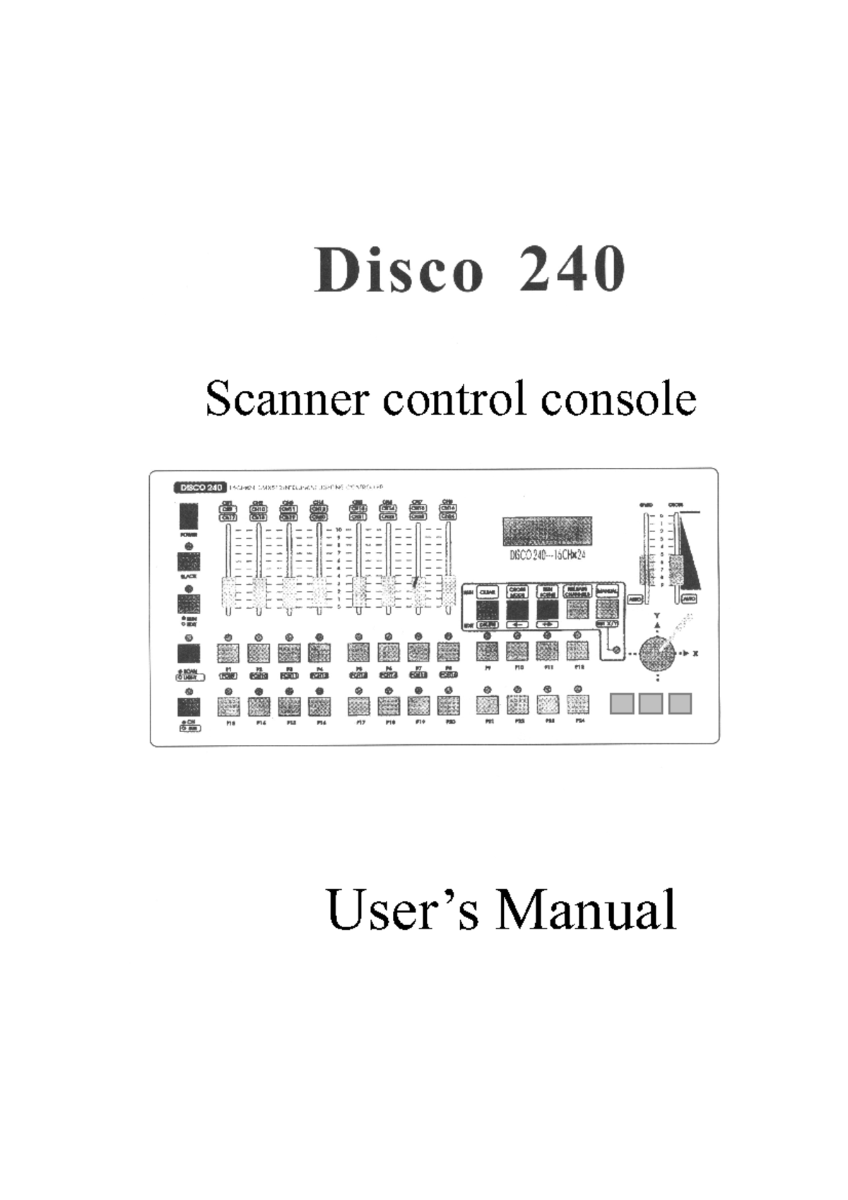 Dmx240 manual adfs Scanner control console User’s Manual Table of