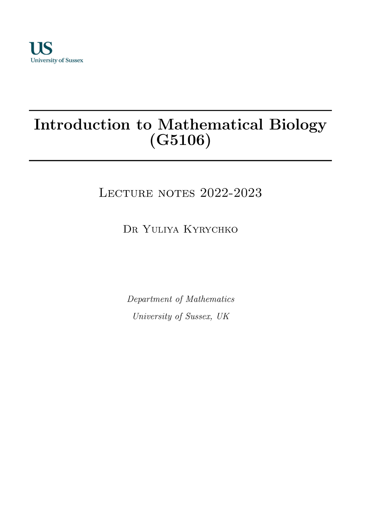 lecture-notes-mathematical-biology-2023-introduction-to