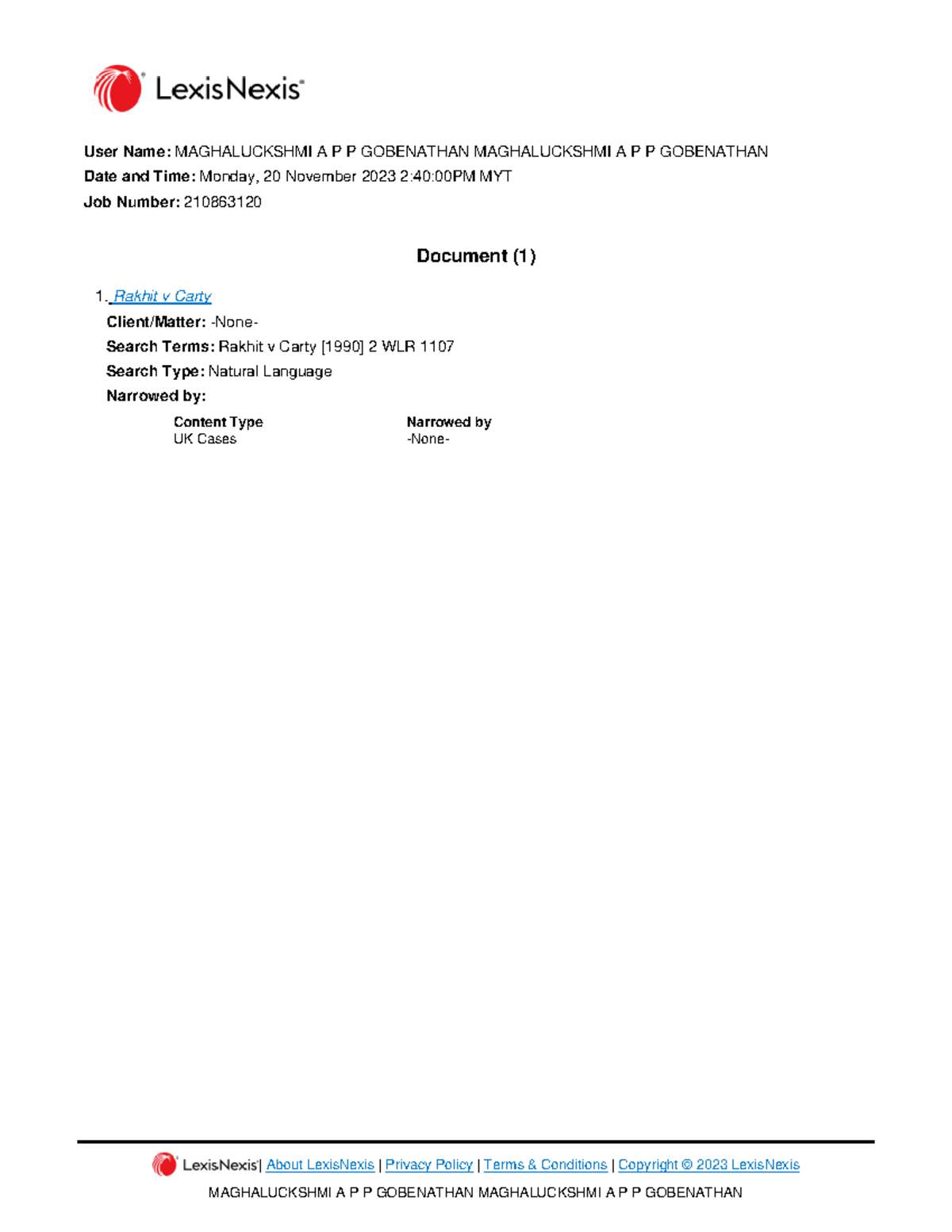Rakhit v Carty - notes - | About LexisNexis | Privacy Policy | Terms ...