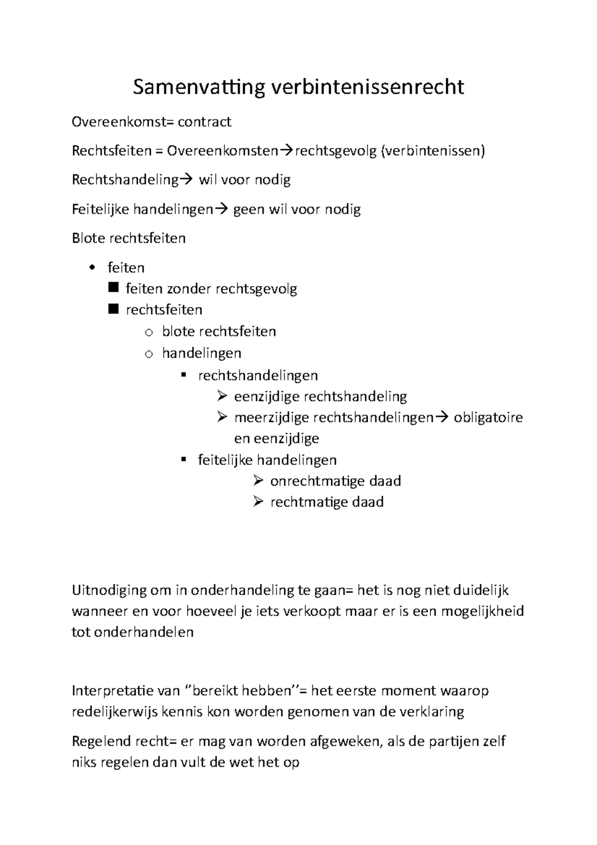 Samenvatting Verbintenissenrecht - Samenvatting Verbintenissenrecht ...