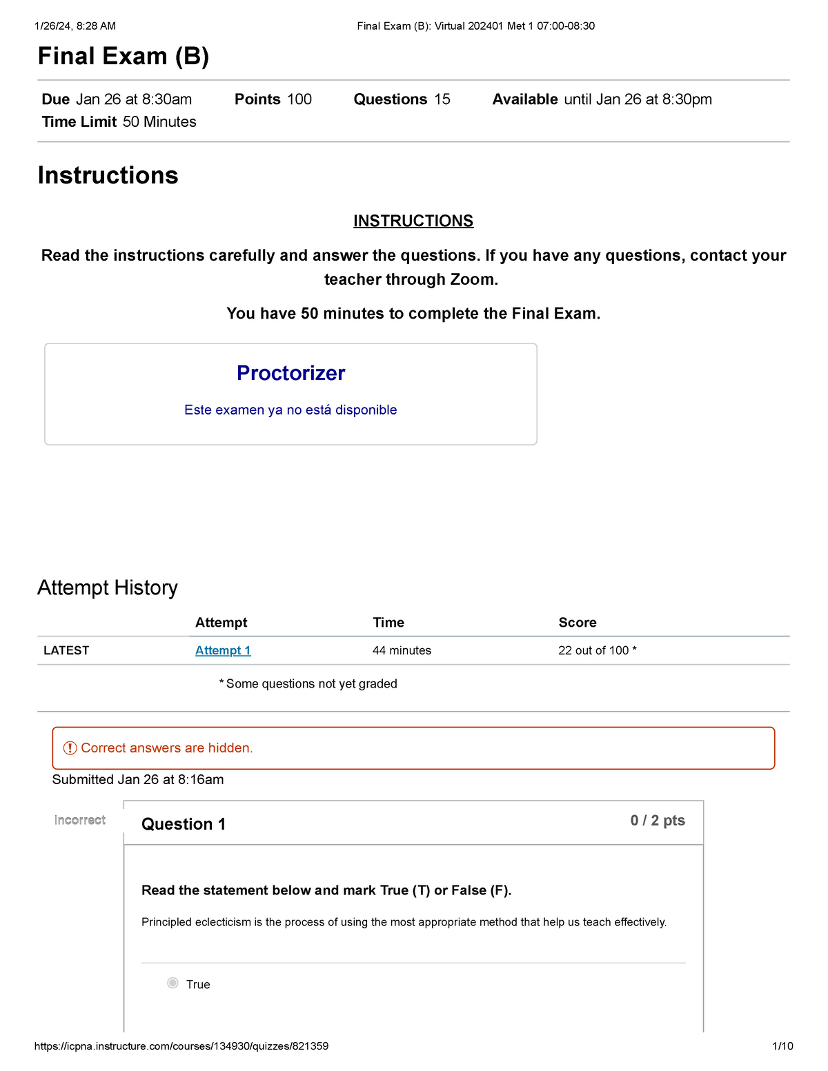 Final Exam (B) Virtual 202401 Met 1 07 00-08 30 - * Some Questions Not ...