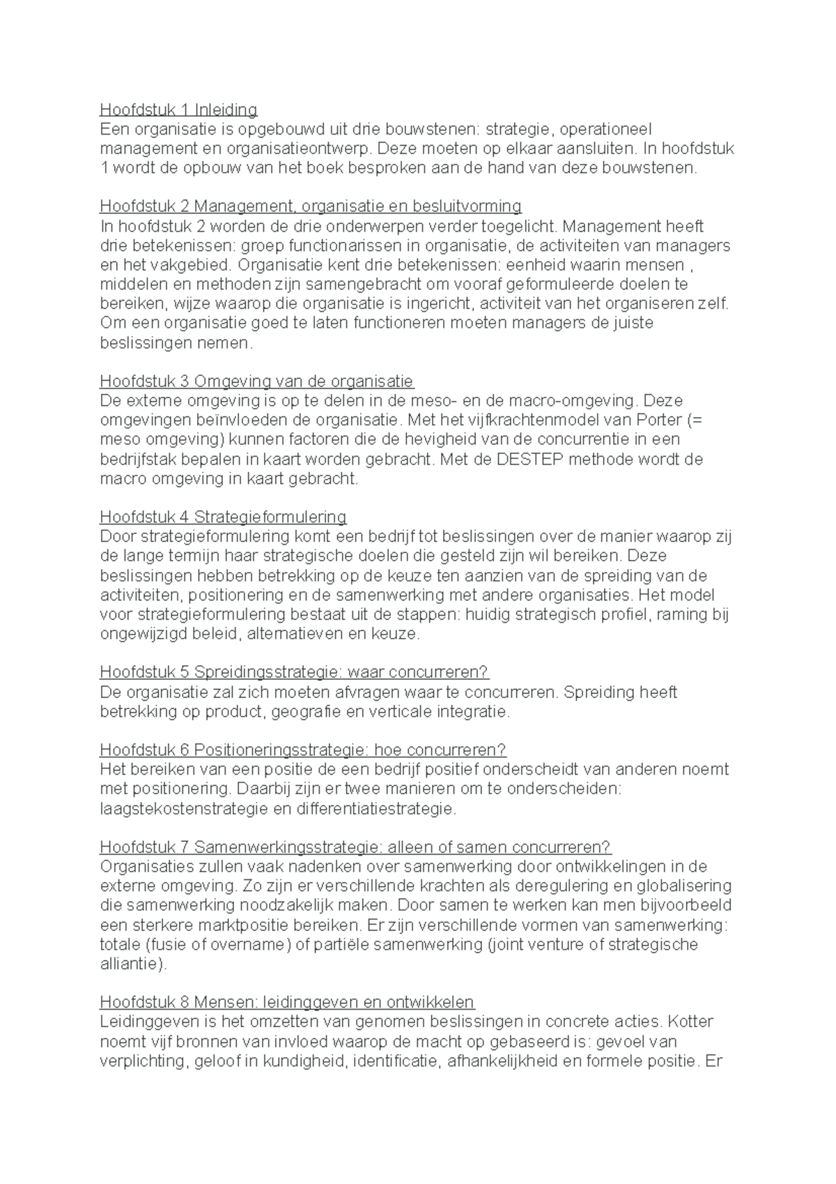 Samenvatting Management En Organisatie - Hoofdstuk 1 Inleiding Een ...