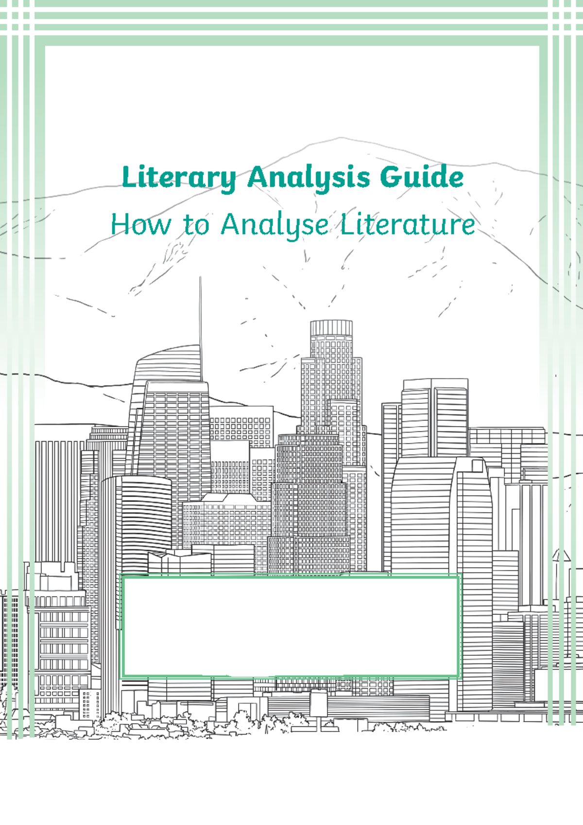 Literary Analysis Guide - How to Analyse Literature Belonging to: Date ...
