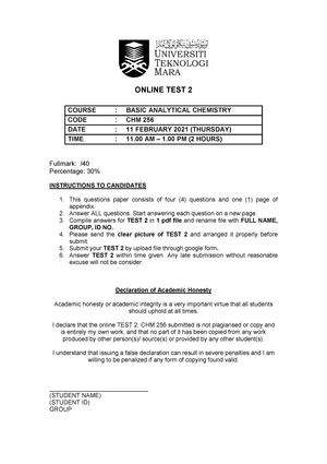 Lab Manual CHM256 - EXPERIMENT 3 PREPARATION AND STANDARDIZATION OF HCl ...