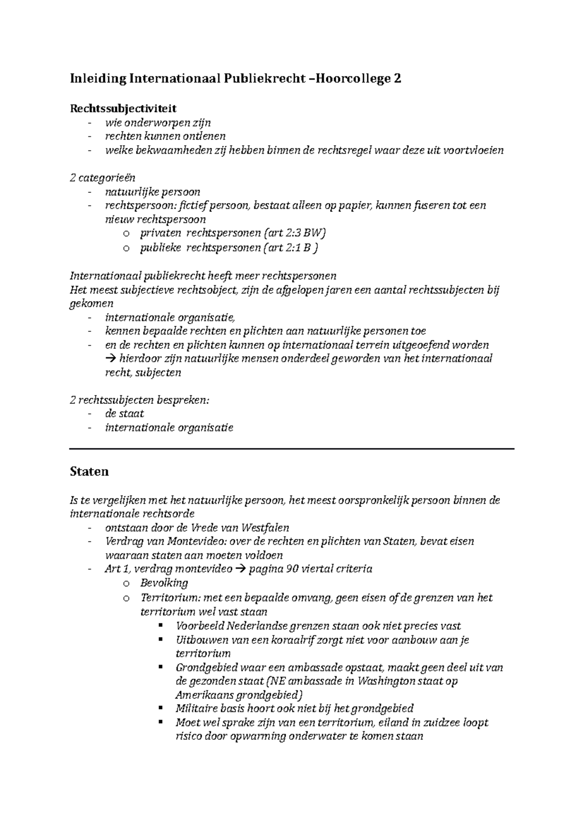 HC 2 Inleiding Internationaal Publiekrecht - Inleiding Internationaal ...