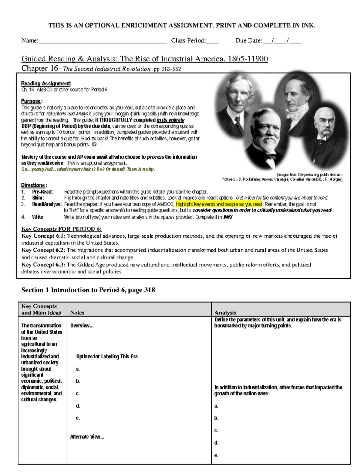 Amsco Ch 16 Reading Guide PDF THIS IS AN OPTIONAL ENRICHMENT 