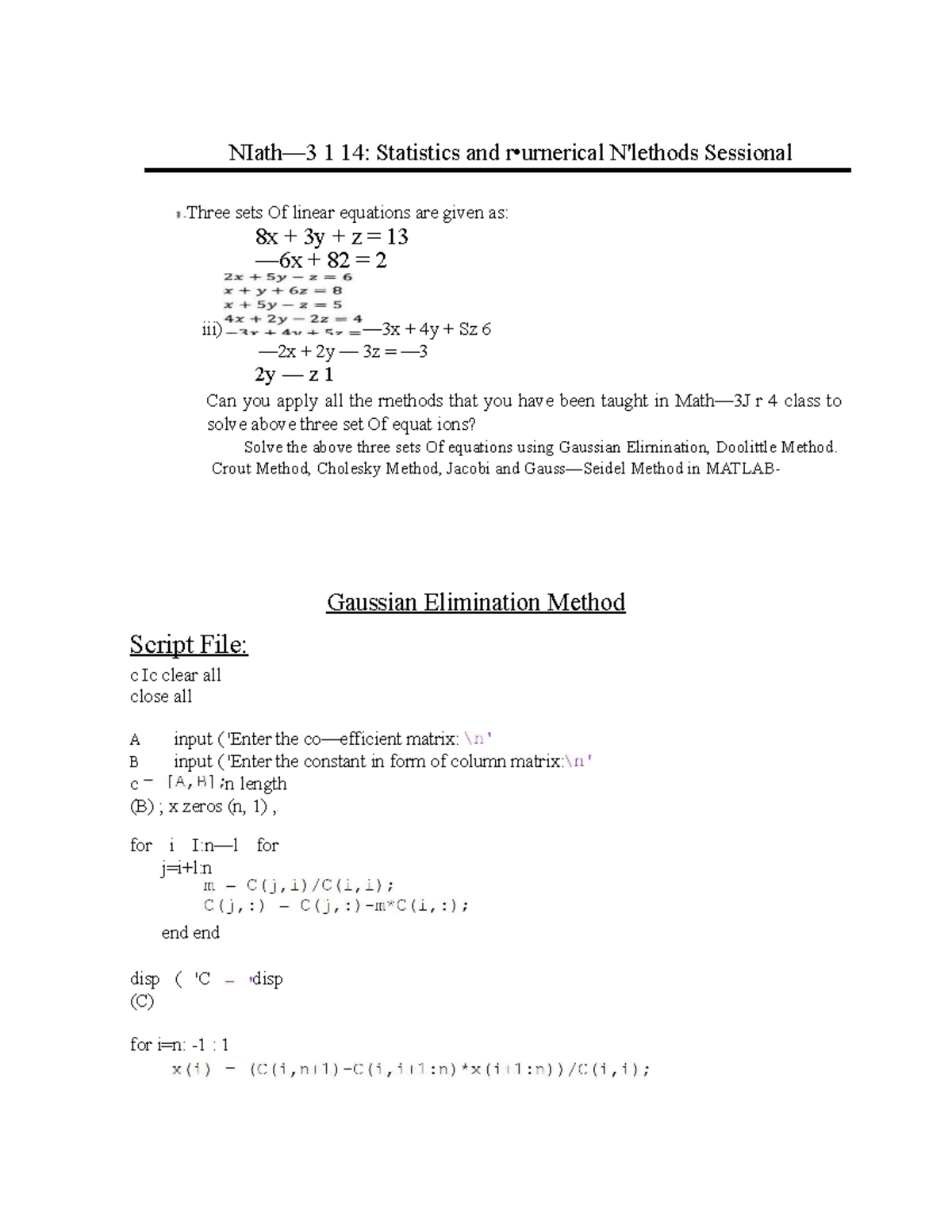 Numerical lab assignment corrected - NIath—3 1 14: Statistics and r ... image.