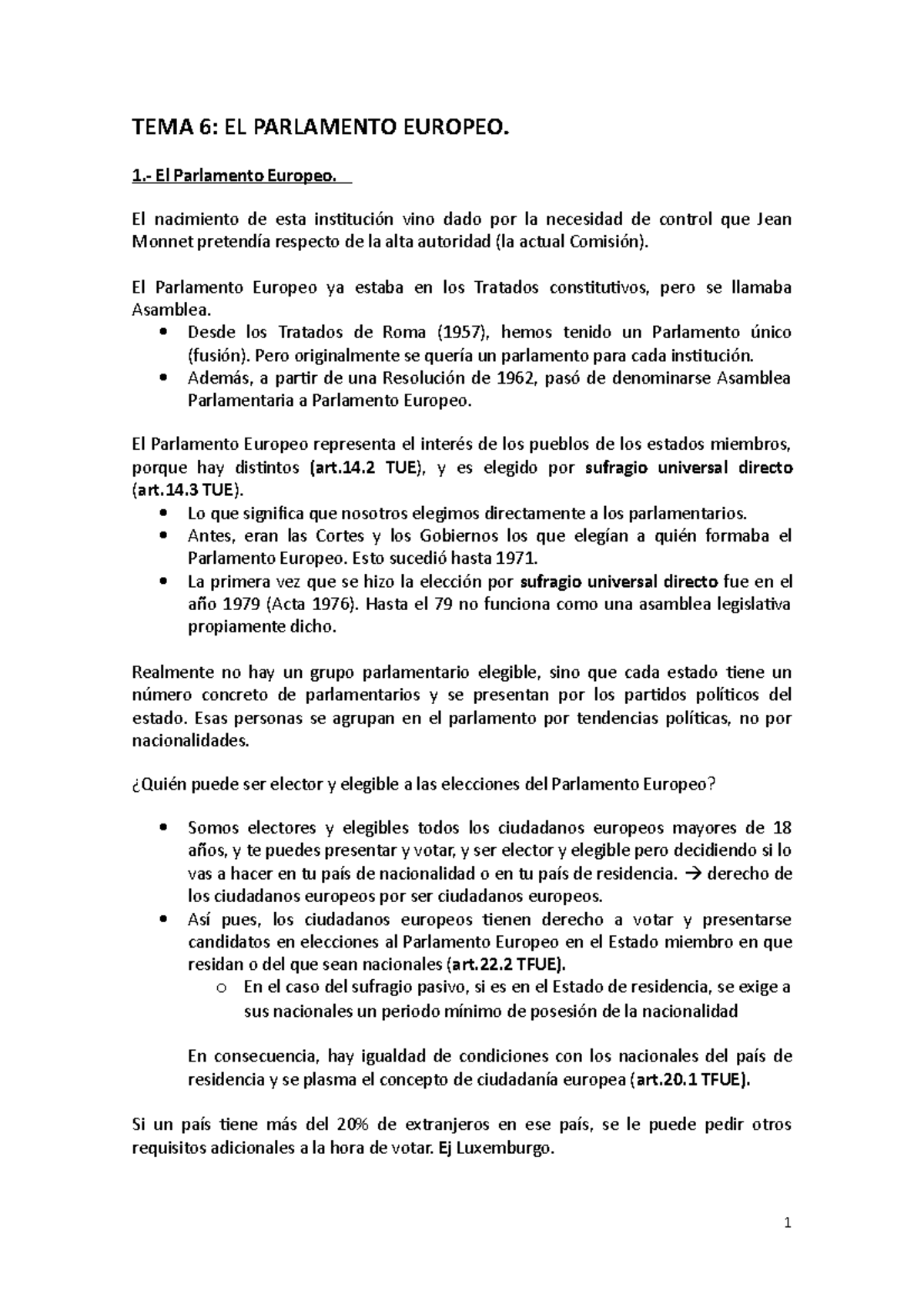 Tema 6 Apuntes 1241867 Tema 6 El Parlamento Europeo 1 El Parlamento Europeo El 3957