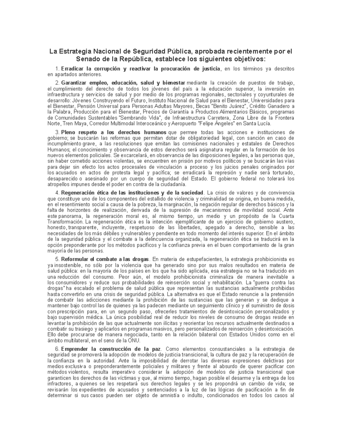 La Estrategia Nacional de Seguridad Pública - La Estrategia Nacional de ...