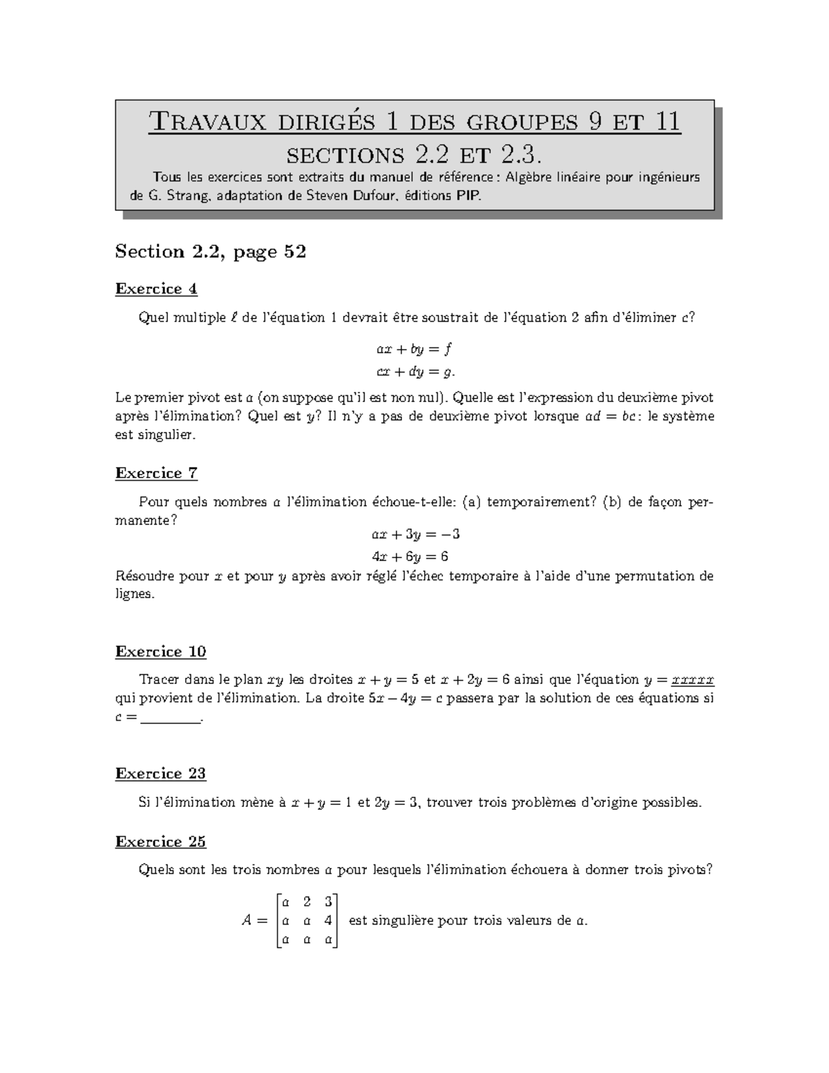 TD1-enonce - Td1 - Travaux Dirig ́es 1 Des Groupes 9 Et 11 Sections 2 ...