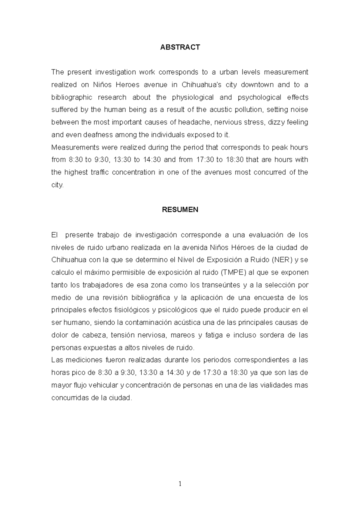 Proyecto DE Investigacion Contenido - ABSTRACT The present ...