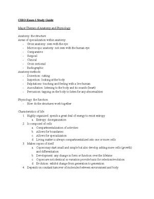 CBIO 2200 Exam 5 Notes - CBIO 2200 Exam 5 notes Nervous Tissue What do ...