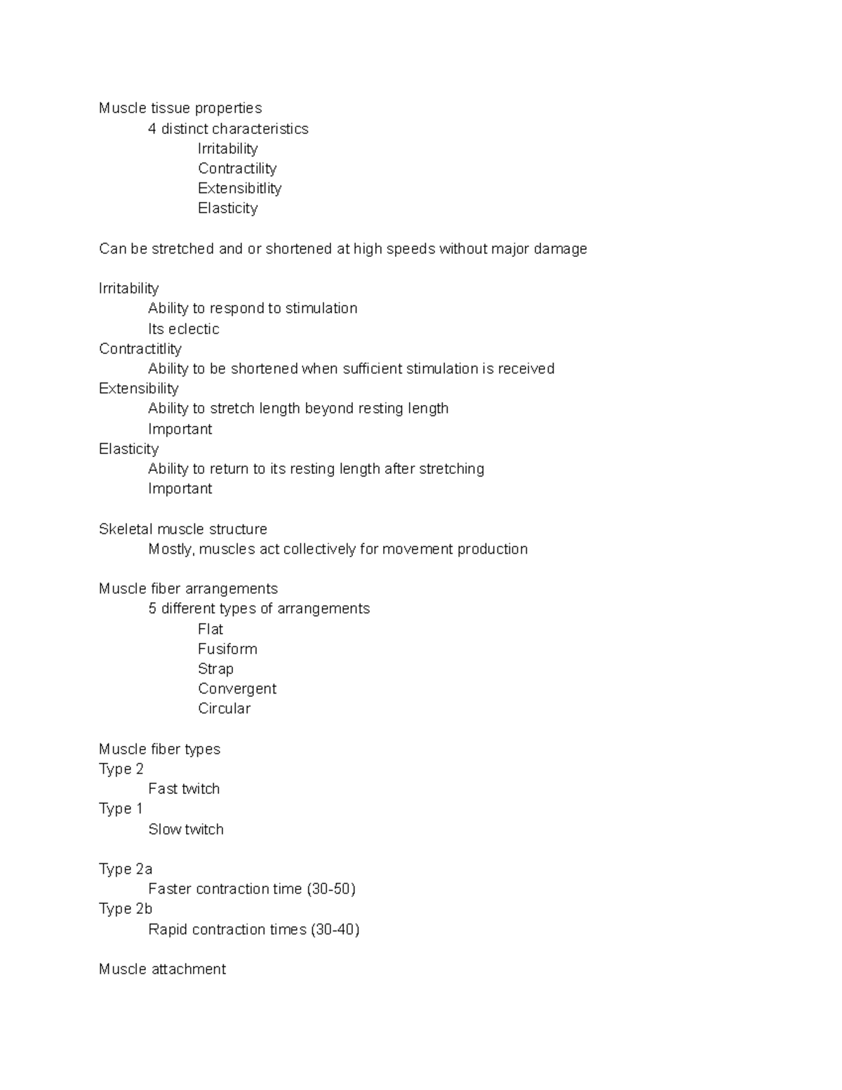 Kin notes - professor hero - Muscle tissue properties 4 distinct ...