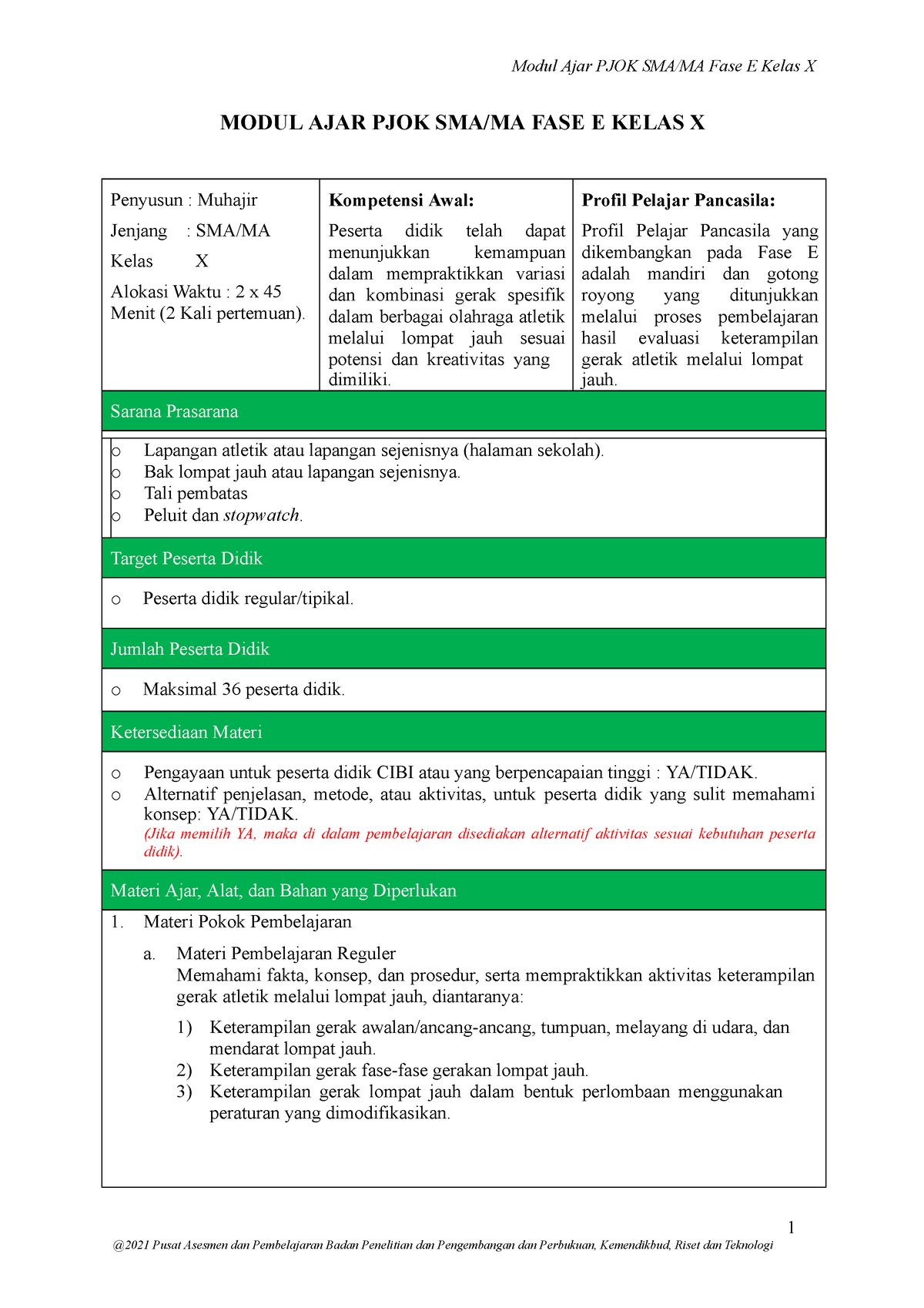 07 Modul AJAR Lompat JAUH 27 07 2021 OKE - Modul Ajar PJOK SMA/MA Fase ...