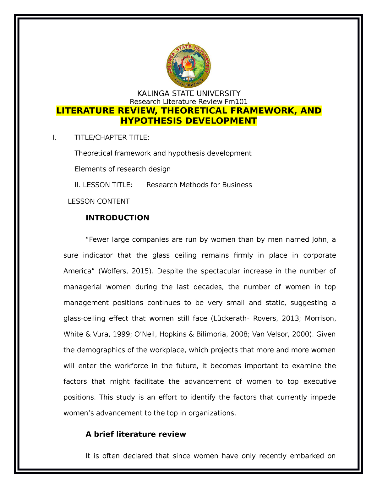 literature review theoretical framework and hypothesis development